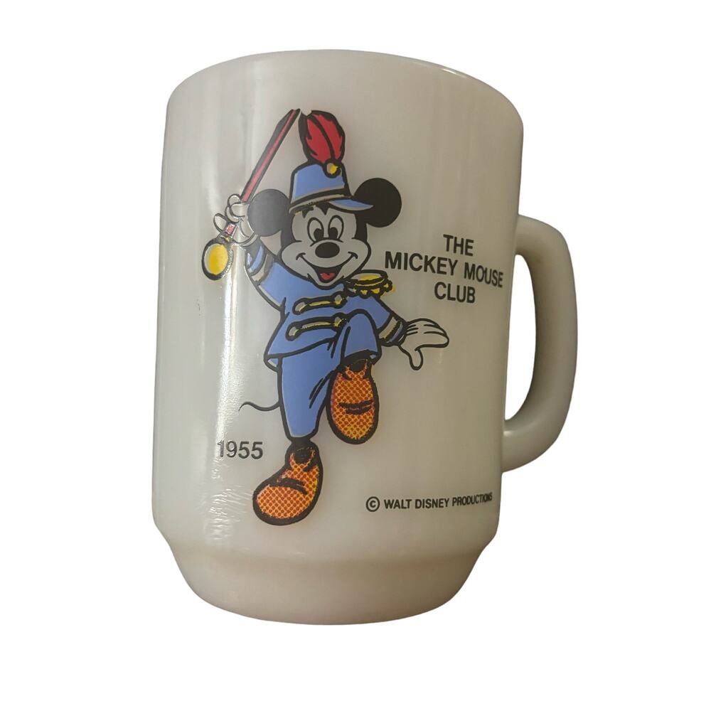Disney Mickey Mouse Club Collector Series Coffee Tea Cup Mug 1955 Anchor Hocking